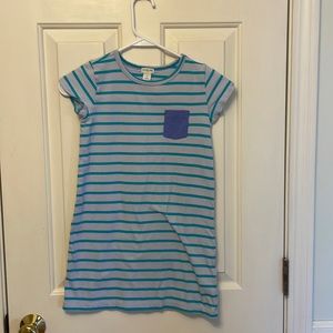 Crewcuts girls dress size 7 EUC blue striped pocket